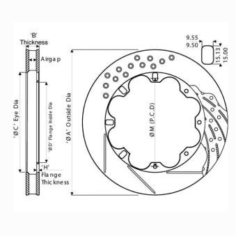 Disques de frein ventilé AP Racing 328x28