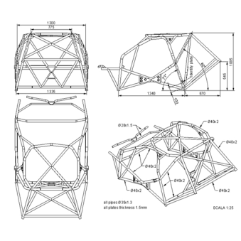 Arceau OMP RAC pour Subaru Impreza 2 WRX STI - 01/01-02/07 - à souder