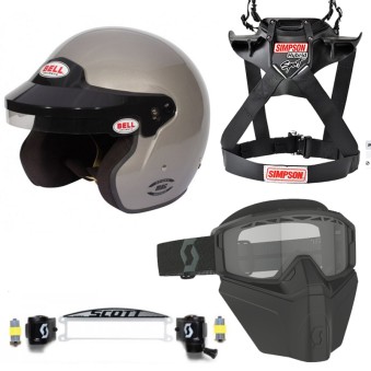 Pack Casque Turn One FIA + Masque pare pierre Scott  