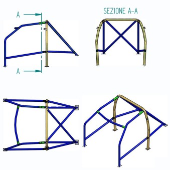 Arceau Standard FIA SPARCO - Peugeot 106 - 8 points - à boulonner - 08/91-