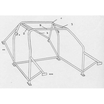 Arceau Standard FIA SPARCO Renault 5 GT Turbo 8 PTS à boulonner