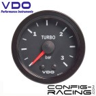 Pression turbo VDO mécanique (Vision) Diamètre 52 - -0/3 bars - fond noir - cerclage noir