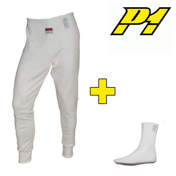 Pantalon + chaussettes P1 FIA 8856-2018 - Blanc