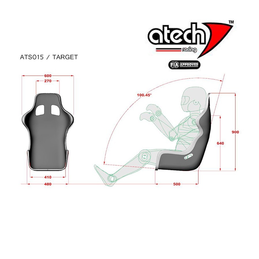 Baquet ATECH FIA Target + Harnais