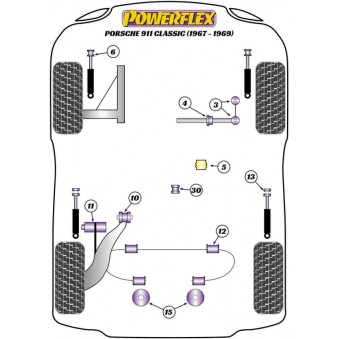 Silent blocs Powerflex Porsche 911 Classic (1967-1969) 