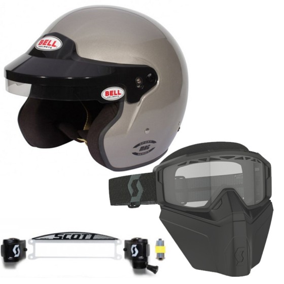 Pack Casque Bell FIA + Masque pare pierre Scott 