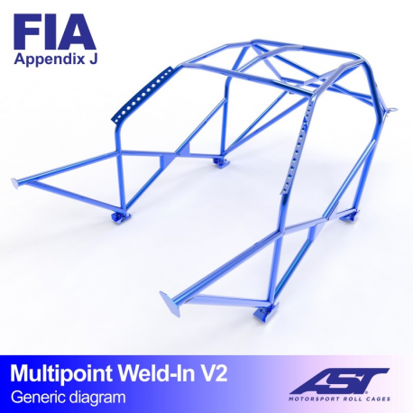 Arceau AST FIA AUDI Coupe (B2) 2 portes Coupe Quattro MULTIPOINT à souder V2